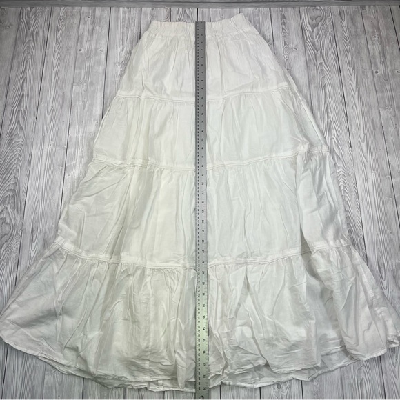 Zara Basic Ladies Skirt White Small Long Maxi Cotton Lined Flared High Rise VGC - Picture 5 of 13